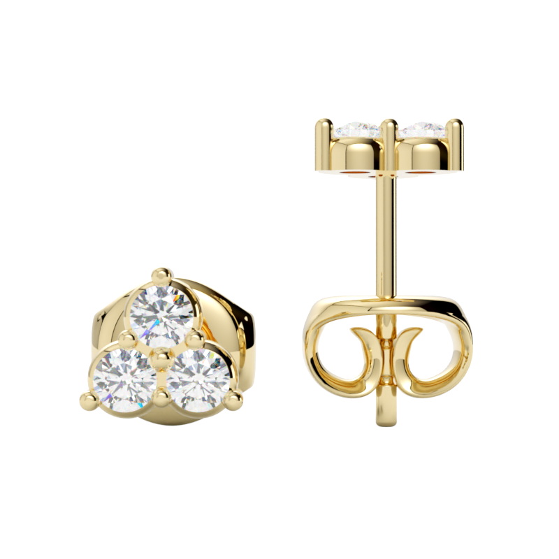 Kolczyki z diamentami Lumen – złoto żółte 750 – GOLDPORT